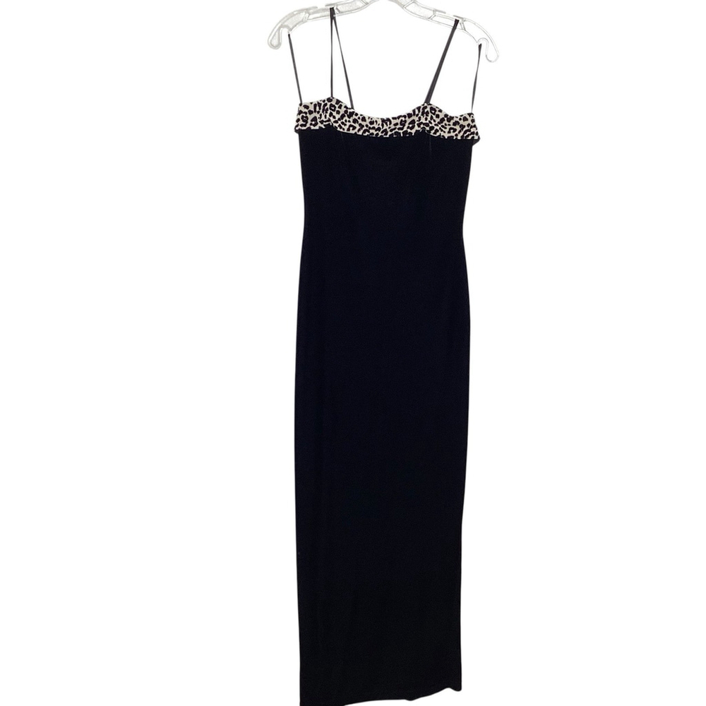 Jessica McClintock Gunne Sax‎ Dress Sz 7/8 Black Velvet Maxi Vintage Y2K EUC